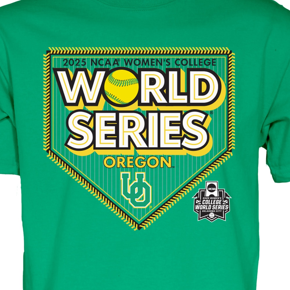 Interlocking UO, Blue 84, Green, Crew Neck, Men, Unisex, Softball, Postseason, World Series, T-Shirt, 974176